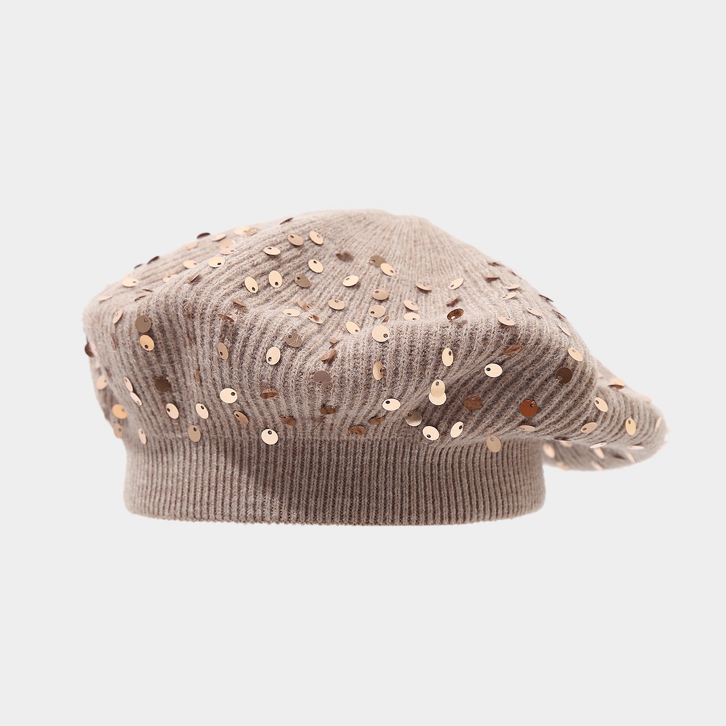 Women Sequin Knitted Beret Hat - огляд і ціна Beret French Wool